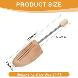 Shoe Stretcher for Men and Women, Heavy Duty Wooden Shoe Stretcher, Stainless Steel Spring Shoe Stretcher, Moisture Absorption and Drying, Shoe Stretcher, Shoe Tensioner Suitable for Boots or Trainers