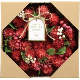 Wreath Finished Product "SG Wonder Zone 660-018S Berry Red Finished Wreath Diameter 7.1 inches (18 cm)