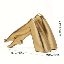 Zonsuli Golden Legs Sculpture Elegant Resin Home Decor Legs Statues Versatile Indoor/Outdoor Ornament, Bedroom, Office Desktop, Cabinets, Perfect (Bowed Leg)