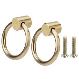 GRCFUMO 2pcs Vintage Brass Pull Handle, Antique Solid Brass Cabinet Handle, Exquisite Drawer Knob Wine Cabinet Pull for Jewelry Box, Cupboard, Wardrobe