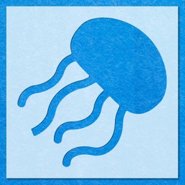 Jelly Fish Sea Stencil: Mylar Airbrush Wall Art Painting Crafts 4-190 Micron-A3 Stencil - Design Size (255mm 255mm)