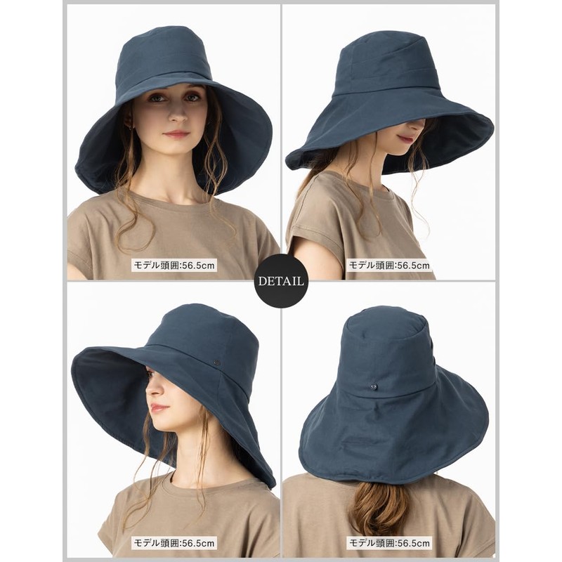 Loo&c Women's Hat, Large Size, Wide Brim Glacier Hat, 2-Way