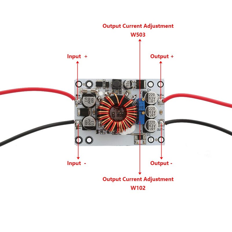 DC-DC 10A 180W Adjustable Boost Buck Converter Aluminium Heatsink Adjustable