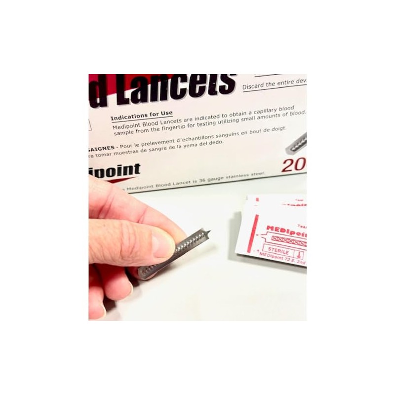 MEDIPOINT Stainless Steel Lancets – 200 Count | Sterile, Disposable,