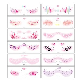 12 Stück Temporäre Tattoos, Wasserfeste Klebetattoos, Musiknoten Temporäre Tattoos Aufkleber, für Konzerte