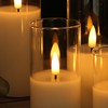 Girimax Slim Clear Glass Flameless Candles with Remote, Flickering Battery