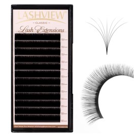 LASHVIEW Classic Lash Extensions, 0.03 D Curl 13mm Mixed Eyelash Extensions, Professional Lash Trays for Lash Extensions (0.03 D 13mm)