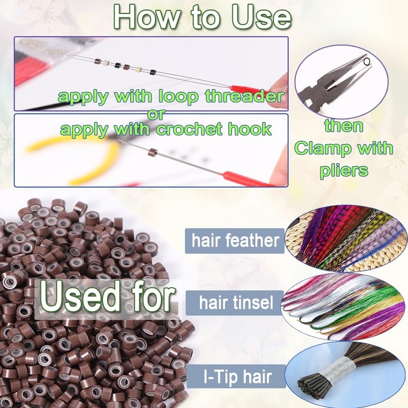200 PCs Light Blonde Micro Ring Beads 5mm - Invisible