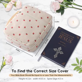 WOBAGMEN Bible Cover Case for Women,Large Bible Tote Bags for Women Organizer Corduroy Bible Carrying Case for Girls,Bible Study Supplies Accessories Christian Gifts for Women