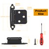 12 Pack 1/2”Overlay Cabinet Door Hinges(Matte Black),Kitchen Cabinet Hinges Black