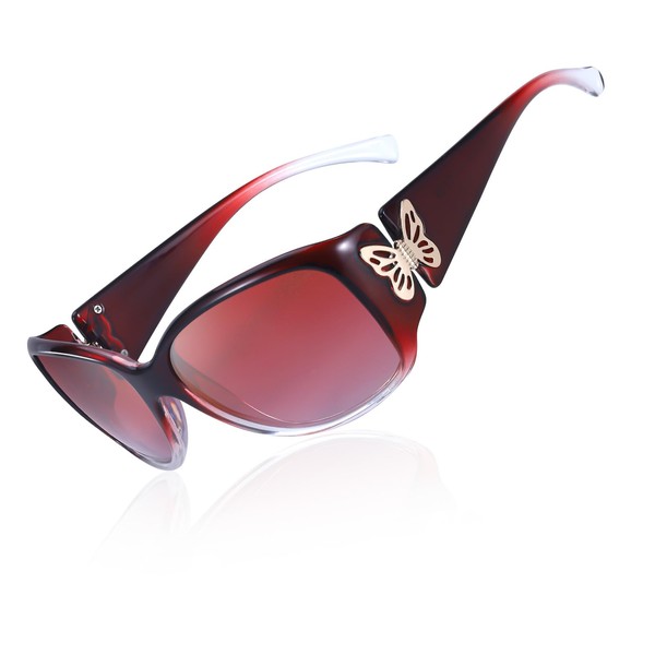 IGnaef Trendy Butterfly Polarized Sunglasses for Women Ladies Wraparound UV