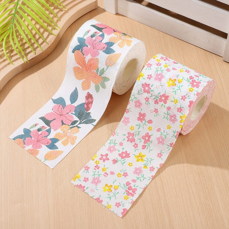 Floral Toilet Paper Novelty Bathroom Tissue Flower Pattern Toilet Tissues,