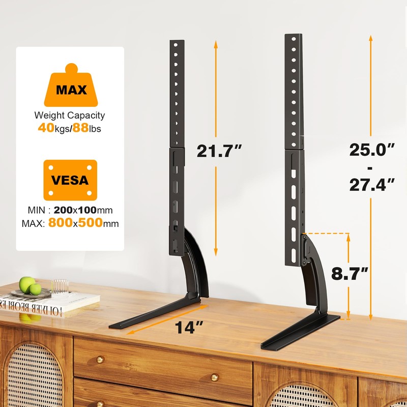 TAVR Universal Table Top TV Stand Base TV Legs for