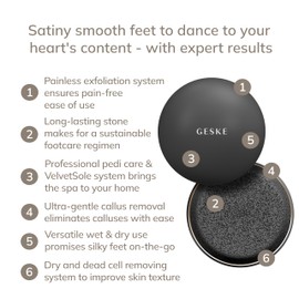 GESKE Pumice Stone Callus Remover | 7 in 1 | Fußfeile mit austauschbarem Bimsstein | Für glatte Füße | Fortschrittliche Hornhautentfernung | Für Dein Pediküre-Set