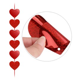 HOWAF Valentines Day Decorations Heart Garland Red PVC Hearts Hanging String Decoration Window Door Ceiling for Valentines Decorations Wedding Anniversary Engagement Party Romantic Decorations