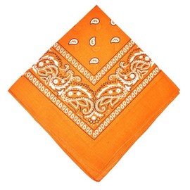 AAMERA mens bandana scarf bandana Face Masks, Paisley Print, Cotton bandana scarf (Orange)