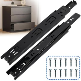 OURSHOM 16 Inch Drawer Slides 1 Pairs (2pcs) Heavy Duty Full Extension Ball Bearing, Side Mount Drawer Rails, 16" Drawer Slide Glides for Dresser, Cabinet, Kitchen - Draw slides Sliders 100LB Capacity