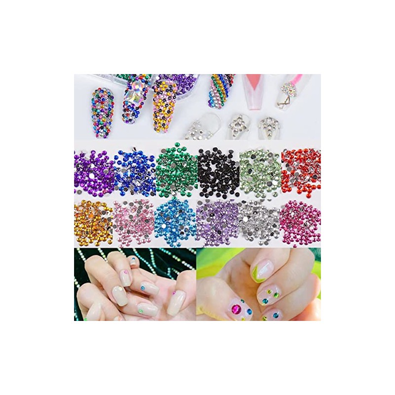 HASTHIP® Kit de Arte de Uñas con Diamantes Imitación Multicolor,Herramientas