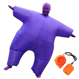 Pohotobooth Props Ltd Adult Inflatable Fat Chub Mega Suit - Blow Up Second Skin Costume Fancy Dress Outfit in Different Vibrant Colours (Purple)