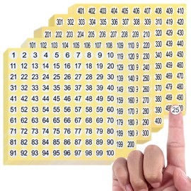 Clofiak 7500 Pcs 1-500 Round Number Sticker Labels, 0.4 Inch, Self-Adhesive