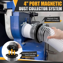 Saillong 4" Magnetic Dust Collector Fast Connect System – 10PC Starter Kit with Neodymium Fittings, Hose Couplers & Clamps for Workshop Dust Collection