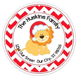 36 Christmas Address Labels, Christmas Custom Address stickers, Holiday Stickers, 2.5 inch round