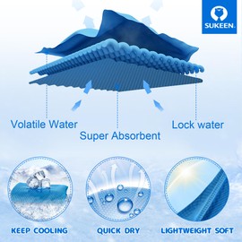 Sukeen Fitness Towel, Cooling Towel, Pack of 2 (101.6 x 30.5 cm), Cooling Towel, Cool Towel, Ice Towel, Gym Towel, Golf Towel, Yoga Towel, Sports Towel, Cooling Towel, Camping Cooling Towel Neck