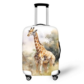 Uskorhein Vivid Wild Giraffe Luggage Cover Travel Suitcase Giraffe Watercolor Painting Protective Cover Protector Baggage Fashion Spandex Protective Cover 18-32 Inch