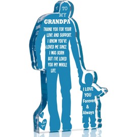 Grandpa Gift from Grandson Christmas Gifts for Granddad, Grandfather Birthday Gifts Idea from Grandson Best Grandpa Ever Gifts to My Grandpa Father's Day Gifts Acrylic Plaque Sign