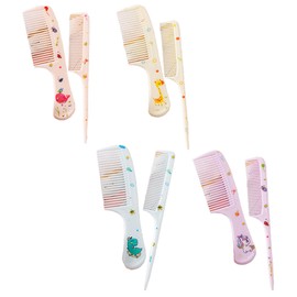 4 sets of baby comb sets, cute comb sets, toddler combs, mini comb mouse tail hair comb, wet hair anti-static comb, suitable for young boys and girls (four colors)
