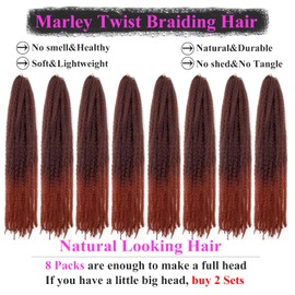 Marley Twist BraidIng Hair, Cuban Twist, 18 In,8 Packs,1B/350