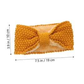 FOMIYES 3Pcs Knitted Headband Set Bow Fuzzy Lined Ear Warmers for Women Chunky Crochet Wraps for Outdoor Sports Winter Activities Skiing Running