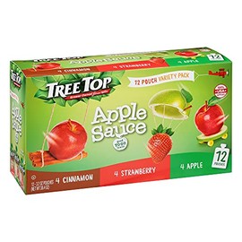 Tree Top Variety Pack Apple/Straw/Cinn Apple Sauce Pouches, 3.2 oz, 12 Pouches