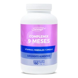 Complemix 9 Meses Multivtaminico | 160 Cápsulas | Naturagel Sabor Sin sabor
