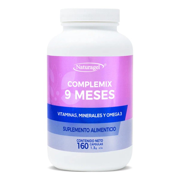 Complemix 9 Meses Multivtaminico | 160 Cápsulas | Naturagel Sabor