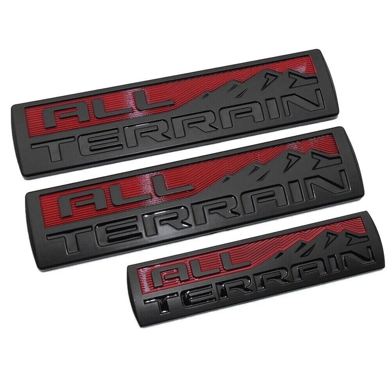 4pcs All Terrain Sierra Emblems 3D Badges Door Tailgate Replacement