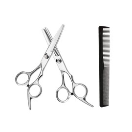 YFFSFDC Haircut Scissors Set, Haircut Scissors, Self Cut, Hair Cutting Scissors, Haircut Scissors, Hairdresser, Barber, Home Use, Set of 3