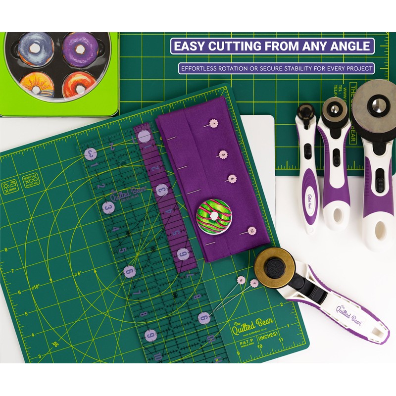 The Quilted Bear Rotating Cutting Mat 12" x 12" -