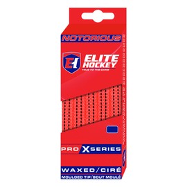 Elite Hockey, Notorious Pro X Series, Waxed Ice Hockey Skate Laces, One Pair (Red, 120 inches)