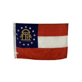 3x5' State of Georgia Flag - All Weather Nylon & Reinforced Fly End Stitching - Made in USA