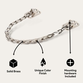 MEGA HANDLES Transom Door Chain 12-Inch, Door Chain Stopper for Transom Windows, Cabinet Door Restraint, Chain Lid Support, Durable Transom Window Hardware for Enhanced Safety - Polished Chrome