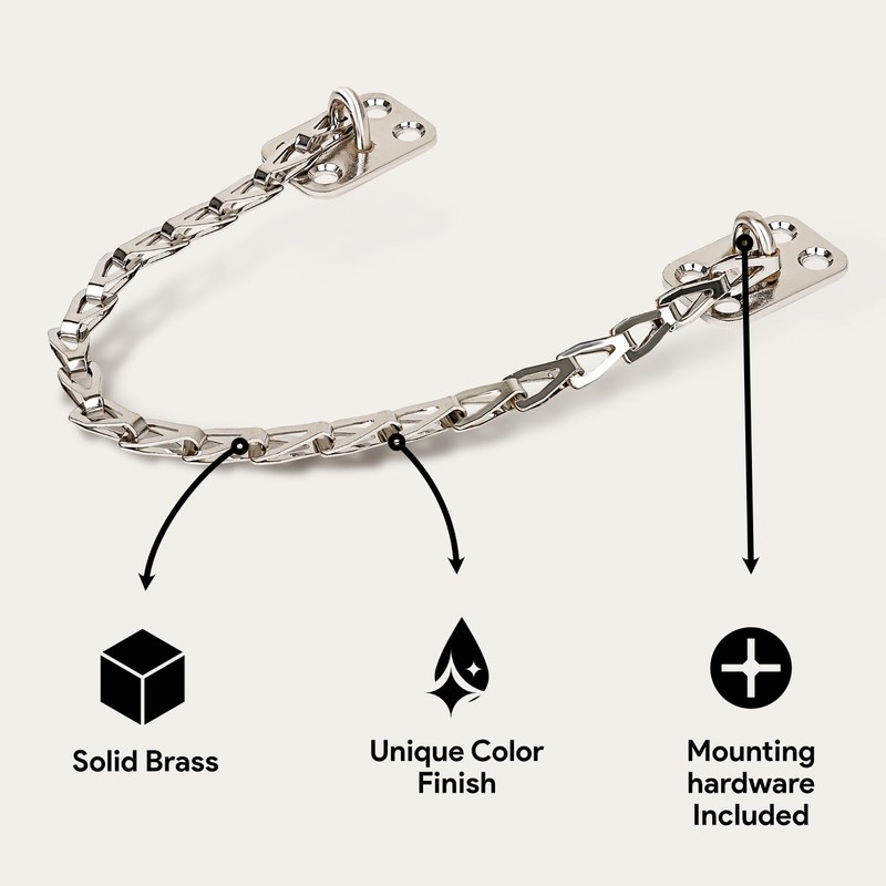 MEGA HANDLES Transom Door Chain 12-Inch, Door Chain Stopper for