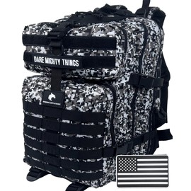 AMERICANPHOENIX 45L Elite Tactical Backpack | 3X Stronger Work & Military Backpack | Water Resistant and Heavy Duty | 3 Day MOLLE Bug Out Bag (Snow Leopard)