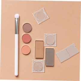 WRITWAA 4pcs Blush Box Eyeshadow Box Cosmetics Container Makeup Pallete Cosmetics Tray Highlighter Empty Holder Makeup Powder Sample Container Clear Tray Loose Powder Travel Square