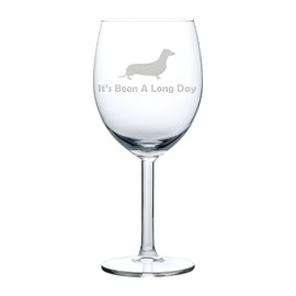 MIP Wine Glass Goblet Red or White Wine 10oz It's Been A Long Day Dachshund
