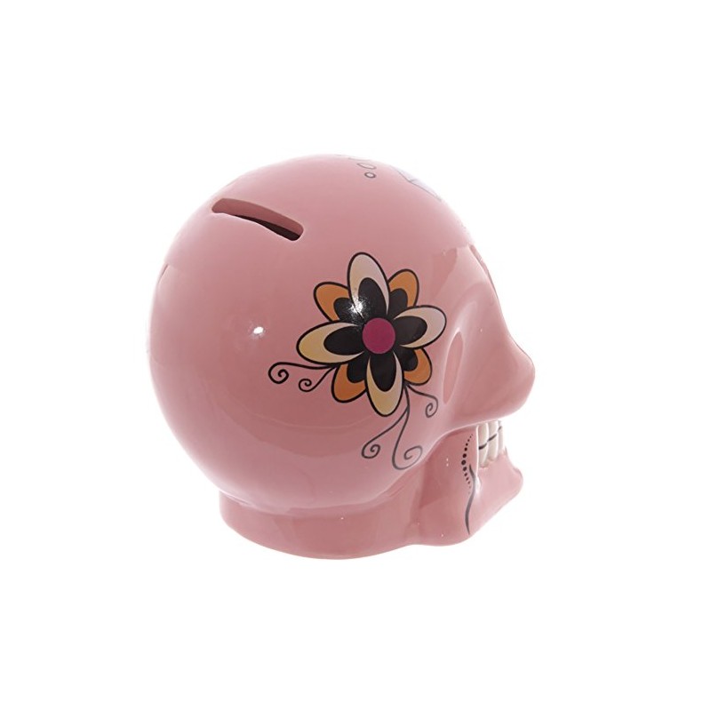 COLOURFUL SUGAR SKULL CERAMIC MONEY BOX ONE OFF FROM A