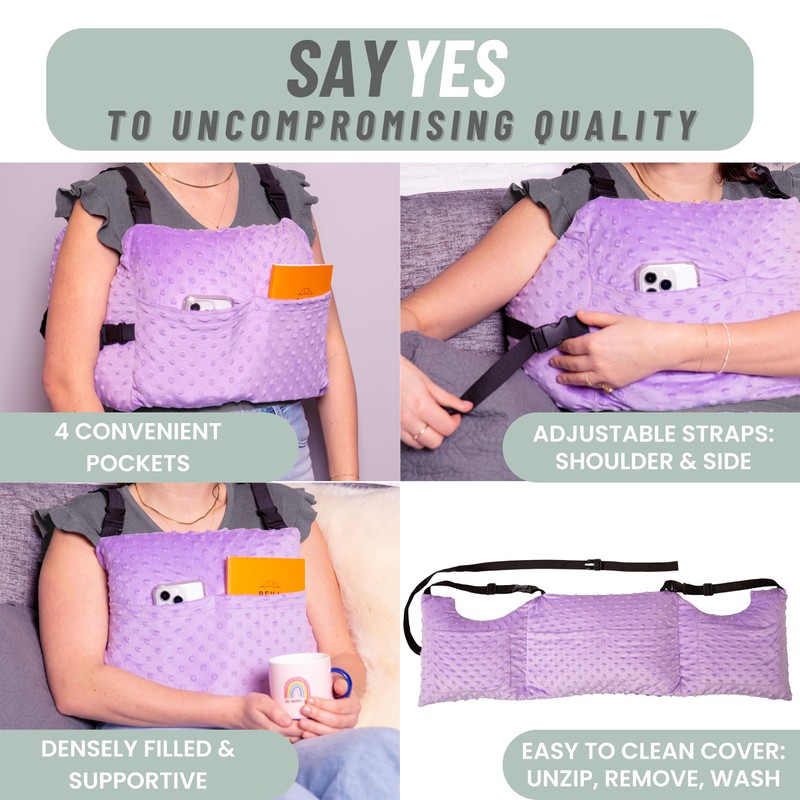 MOYOAMA Bundle Royal Purple Dots: Mastectomy Pillow IR Design with