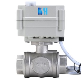HSH-Flo 3 Way 1/2" DN15 12V/24V AC/DC L Port Auto Return Stainless Steel 304 Electrical Position Feedback On/Off Motorized Ball Valve