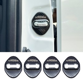 MEKOMEKO CRS-MSGK1 Toyota Corolla Cross Dedicated Striker Cover, Door Lock Cover, Plating, Accessories, Interior Parts, Stainless Steel, 4 PCS, New Model Corolla Cross September 2021 - [Carbon Style]
