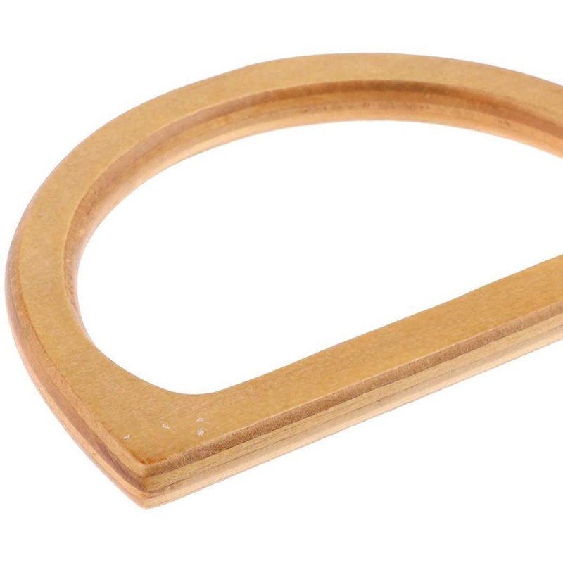 POFET 1 Pair Wooden Purse Handle Easy Attachment Bag Handle